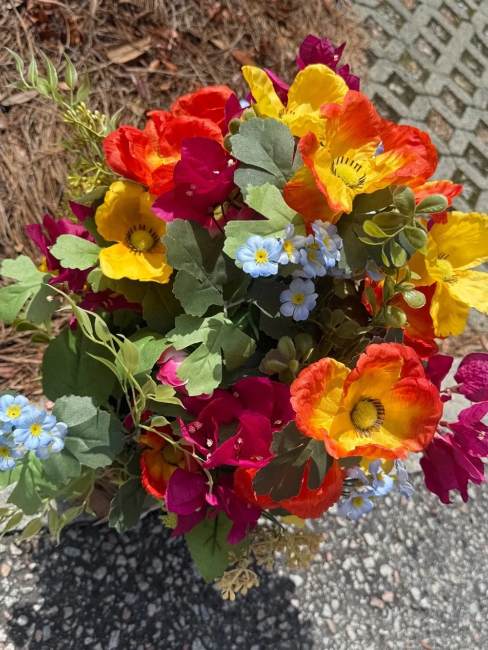 Artificial Floral Arrangement Basket - NWT